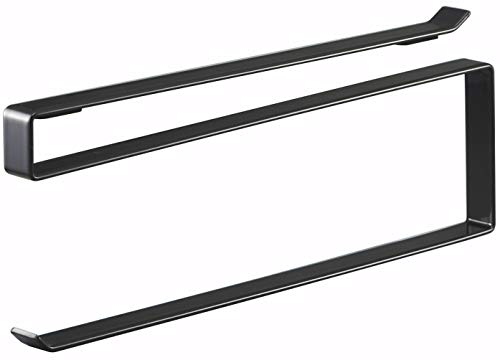 Yamazaki 7116 TOWER Unterregal-Küchenrollenhalter, schwarz, Stahl, minimalistisch, 1.5 x 26 x 9.5 cm
