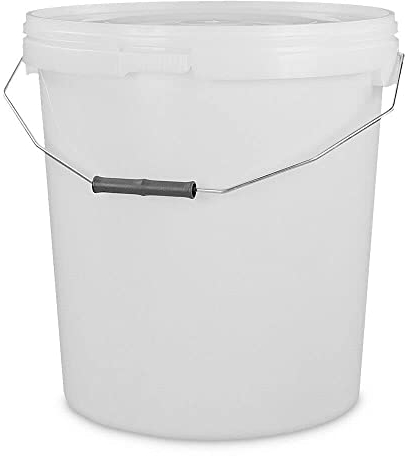 20 Litre Plastic Bucket with LID and Metal Handle, Hard Wearing Bucket