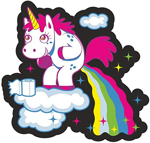 Spaß Kostet Aufkleber Einhorn So entsteht Regenbogen (Wetterfest)