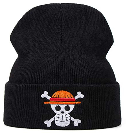 UMiCHOi One Piece Beanie Hat Anime Cap Skull Skelett Hat, Skelett Schwarz