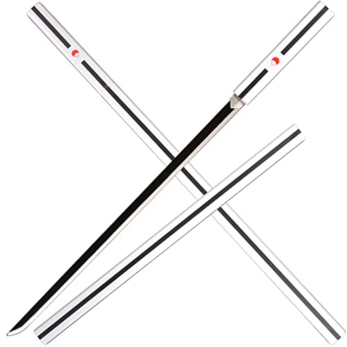 kljhld Bamboo Anime Samurai Espada Cosplay, Espada Uchiha Sasuke Espada Ninja Ama no Murakumo no Turugi Espada 101cm / 39.7 Pulgadas Blanca con Logo