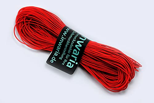 inwaria Gummikordel Rundgummi 1 mm, 25 m, Rot Elastische Schnur Hutgummi