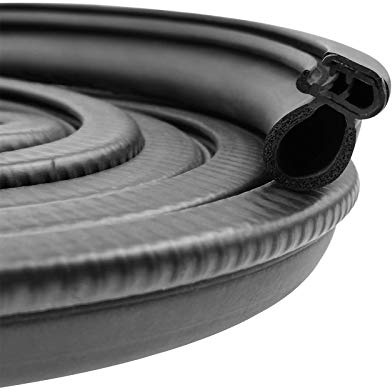 DGSL Car Weather Stripping, 25Ft Automotive Door Seal Strip with Side Bulb Rubber Seal for Cars, Boats, Trucks, RVs