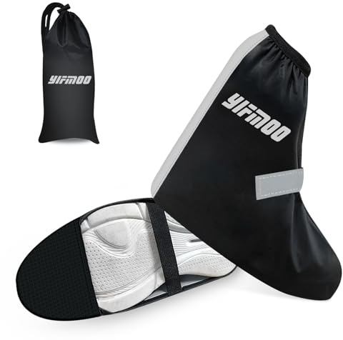 YIFMOO Schuhüberzieher Wasserdicht, Überschuhe Regenschutz Fahrrad Mit Reflektierendem und Verstellbaren, Regenüberzieher Schuhe Unverzichtbar für Radfahrer（M）