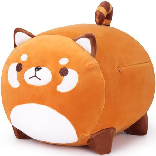 11.8 inch Red Panda Plush Toy Stuffed Animal Pillow Pandas Plush Pillow Cuddle Pillow Cute Plush Stuffed Red Panda Soft Chubby Cushion Toys Christmas Birthday New Year Gift for Boys Girls
