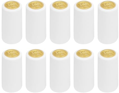 sourcing map 100Pcs Capsules Thermorétractables en PVC pour Bouteilles de vins, Capsules Thermorétractables, Couverture Supérieure en Forme de Raisin pour Caves à vins, Blanc 30x60mm