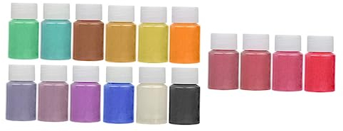 Lurrose Pigmente Pulver Flaschen Glimmerpulver Perlglanzpulver Für Diy Bastelarbeiten Farbwechselpulver Epoxid Kunstpulver Badebomben Pulver