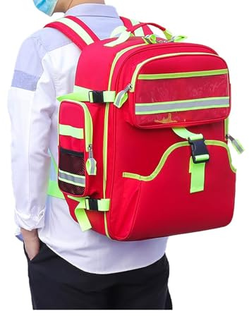 Notfallrucksack Leer Rettungstasche First Responder Trauma Tasche mit reflektierendem Streifen, für Erste Hilfe für Camping Wandern Trekking Abenteuer Home Health First Responder