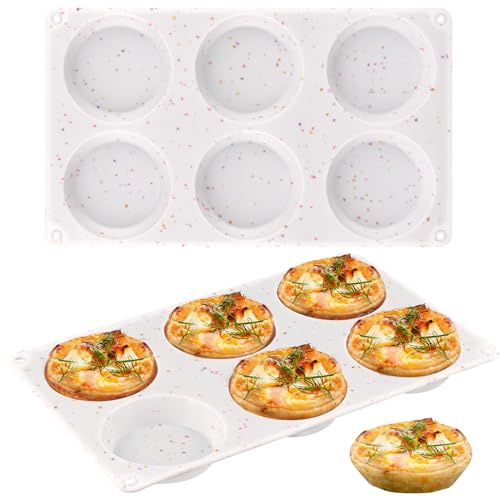 Sakolla 2 Pack Muffin Top Pans, Silicone Egg Molds for Breakfast Sandwiches 3 Inch Round Baking Pan for English Muffins, Egg Bites, Hamburger Bun, Corn Bread, Whoopie Pies, Tarts