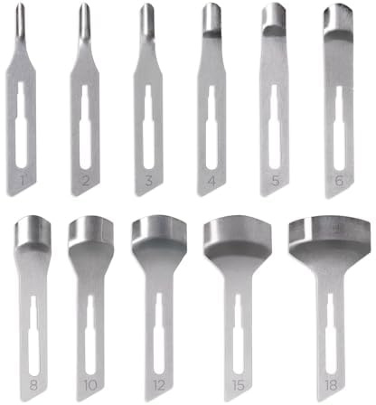 PODOCARE Lame per podologia per Sgorbie per Estetiste, Lame per Ipercheratosi, prodotti Medicali e sterili monouso conf. 10 pezzi (10 pz N° 10)