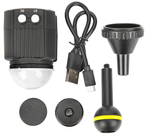 Unterwasserlichter, Wasserdichtes Tauchfotografie-Fülllicht, 60 M, Unterwasserkamera, LED-Videolicht, Unterwasser-Taschenlampe Zum Tauchen, 7500 K Unterwasser-LED-Licht für Profis
