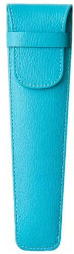 Space Home - Lüfterhalter aus Leder mit Spange - Schutz für Faltbarer Fächer & Spanischer Fächer - Elegante Fächerhülle für Hochzeit, Sommer & Party - Handfächer Accessoire - Türkis