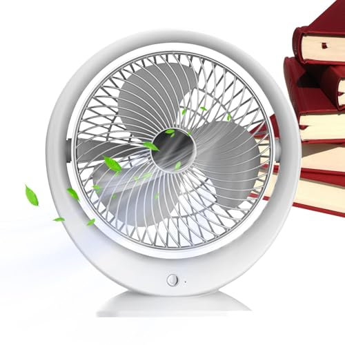 Genérico Ventilador De Escritorio Pequeño, Ventilador Recargable, Ventilador De Rotación De 180 °, Ventilador USB Con Luz, Ajuste De Aire Flexible, Fuerte Pero 9.25x2.36x8.15 Pulgadas Para El