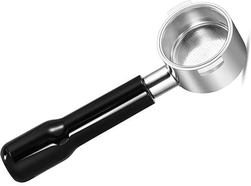 El mango de café sin fondo de grado comercial de 51 mm es compatible con los modelos Delonghi ECP3420, EC155, BCO430, EC260 y tipo 304 de la máquina de café expreso portátil con orejas de acero inoxid
