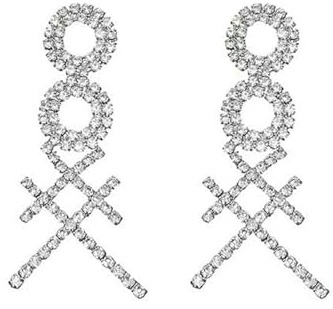 HUANGBONIG Kreativa och personliga diamantprydda örhängen, kvinnors retro - vita diamantörhängen