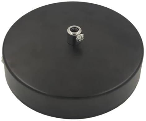TYNXK Plaque de Plafond Ronde 8/10/12 cm, Noir/Blanc, Accessoires d'éclairage for Suspension, Applique, Plafond, DIY + Base en Fil de Fer verrouillable(1 PC,Black 12cm Iron)
