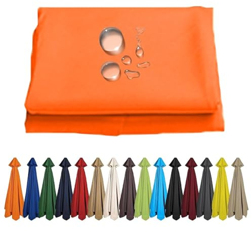 DUYULIANG No Fading Reinforced Durable Garden Replacement Parasol Covers, Patio Umbrellas Canopy Waterproof Cloth For 6/8 Ribs, Tear-resistant Polyester Fabric, UV Protective Washable