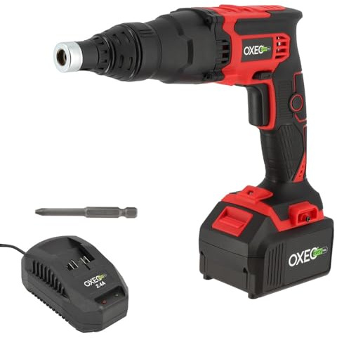 Visseuse plaque de plâtre sans fil 18V - Eclairage LED - Pose précise - Poignée antidérapante - Batterie 4Ah et chargeur rapide