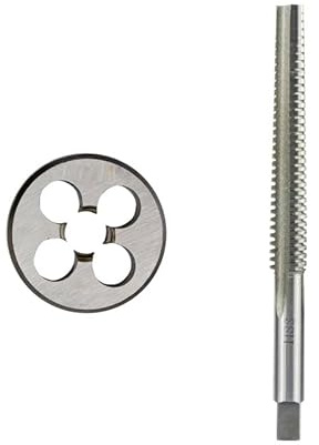 EJGMCNSGB 2 Pezzi Maschio trapezoidale e filiera Maschio per Macchina destrorso Maschio per Filettatura HSS Maschio TR e filiera, TR8x3 Destro