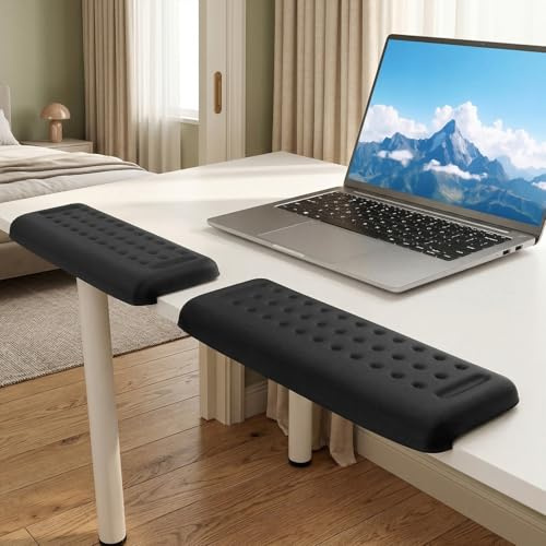 QWORK® Lot de 2 Repose-Bords de Bureau en Forme de L - Mousse à Mémoire de Forme, Base Antidérapante
