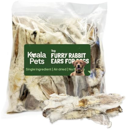 Rabbit Ears With Fur For Dogs 100% Natural Dog Treats Hypoallergenic (1KG)