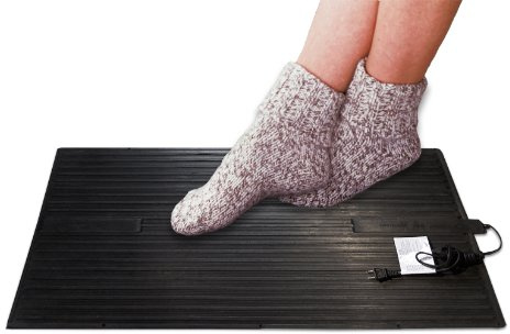 Cozy Products Electric Foot Warmer, Large and Portable Heated Rubber Mat, Personal Space Heater for Home, Office, Garage, and Car, 120 Watts, 8 lbs, 22.95 x 13.97 x 0.70