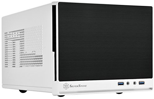 SilverStone SST-SG13WB-Q - Sugo Mini-ITX Compact Computer Cube Case, Plastic Front Panel with Faux Aluminum Finish, black white
