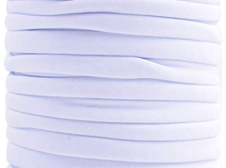 KONMAY 5.0mm 18.2 Meters Elastic-Kordel, Elastisch Band Zum Nähen und Handwerk, Gummikordel, Hutgummi, Weiß