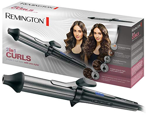 Remington Lockenstab 2-in-1 CI67E1, 25 und 38 mm Durchmesser, antistatische Keramik-Turmalin-Beschichtung, schwarz/grau