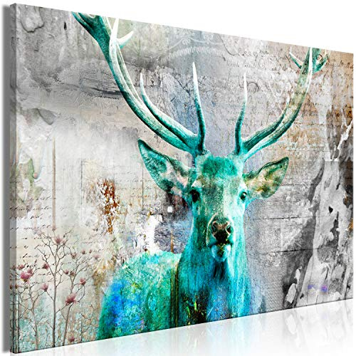 murando - Leinwandbild Deer Tiere Vintage, 165x110 cm, Schlafzimmer, modern | Hochwertige Leinwand, sofort aufhängbar, ideal fürs Wohn- oder Schlafzimmer, wasserfest und lichtecht, langlebig, stilvoll