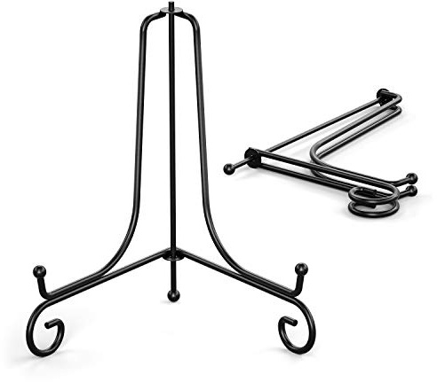 TR-LIFE Plate Stands for Display - 4 Inch Plate Holder Display Stand + Metal Easel Stand for Picture Frame, Decorative Plates, Book, Photo, Collectibles (2 Pack)
