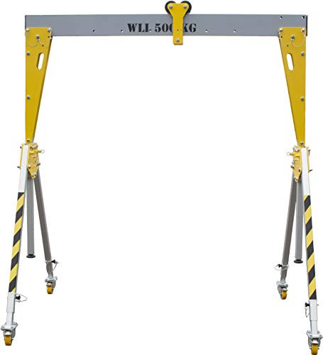 Easy-Rig 500kg Lightweight Aluminium Portable A Frame Gantry Crane Hoist Adjustable Height 2100-3000mm (2mtr)