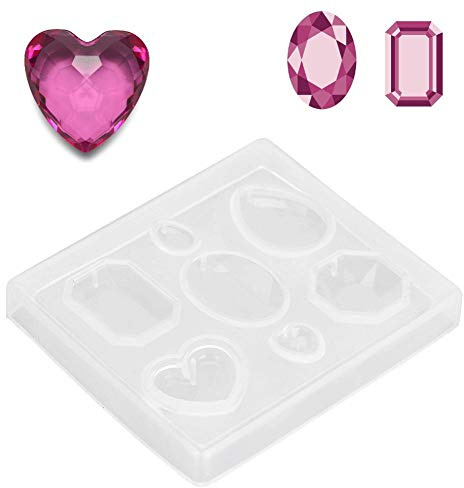 Gießformen für Schmuck, transparente Silikonform mit facettierten Edelsteinen für Schmuck zum Basteln, Schmuckherstellung, Bastelset, Armband, Schlüsselanhänger, Werkzeug