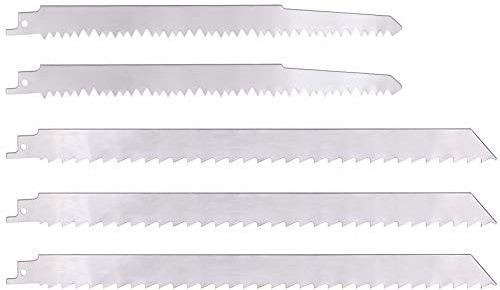 KONIGEEHRE 5 Pack Stainless Steel Reciprocating Saw Blades for Frozen Meat Bone Food Cutting Beef Turkey Wood Pruning Blades