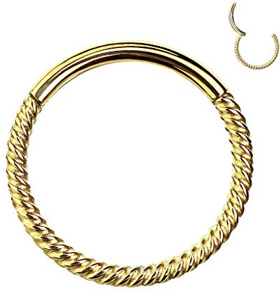 Taffstyle Piercing Chirurgenstahl Clicker geflochten für Ohr Nase Lippe Intim Ring