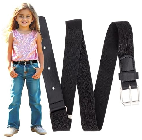 EANAGO elastischer Stretch-Glitzer Kindergürtel Mädchen 3-15 Jahre | Moderner Gürtel, verstellbar und elastisch, für Taillen von 40-75 cm – glitzernde Geschenkidee für Kinder. Breite 2,5 cm