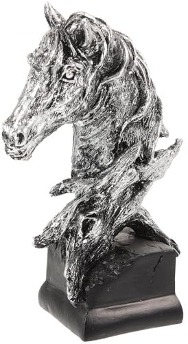 Garneck Horse Statue Horse Bust Sculpture Animal Statue Resin Horse Sculpture Crafts Modern Home Office Decoration Sandstone
