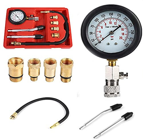 Benzin Motor Kompressionsprüfer Meßgerät Drucktester KFZ Motorrad Benzin Tester, M18 M14 M12 M10