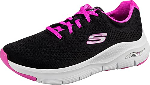 Skechers Sport Court 92, tenis para mujer, Malla negra con ribete fucsia, 43 EU