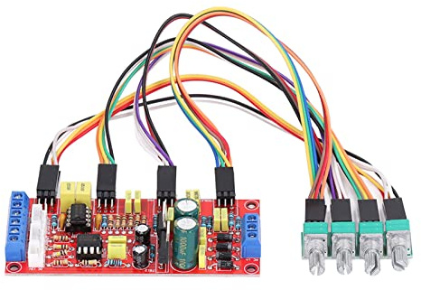NE5532 Vorverstärkerplatine mit Treble Midrange Bass Lautstärkeregler Stufenlos Einstellbar DC12V Ausgang Einfach Zu Installieren Kompatibel 2,54mm 5,08mm Anschlüsse