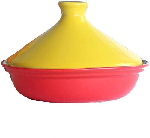 MXXHFC Casserole avec Couvercle, tajine de Cuisson Professionnel en céramique, pour la Cuisson et Le ragoût Casserole Mijoteuse Casserole en Fonte (Couleur : A) (C)