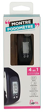 UPFIT – Reloj podómetro con Pantalla LCD Color: Negro Indica la Hora, la Distancia, Las calorías y el número de Pasos Correa de Silicona fácil de Usar, Adecuada para Cualquier Mundo, NC (645911)