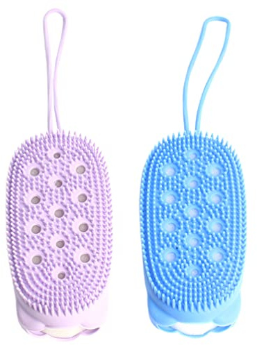 Zerodeko 2 Uds Depurador Corporal De Silicona Esponja Vegetal Exfoliante Baño Corporal Depurador Cepillo De Esponja Cepillo De Champú Masajeador De Cuero Cabelludo Para Niños