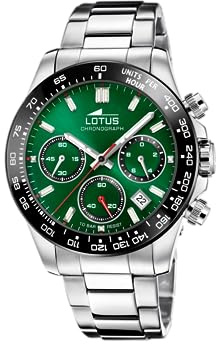 LOTUS Reloj Hombre Analógico de Acero Inoxidable 316l Plateado | Movimiento de Cuarzo, Cronógrafo, Calendario, Cristal Mineral de Alta Resistencia, Resistente al Agua 10 ATM 18912/5 Freedom