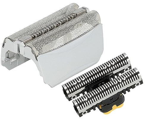 vhbw Set de têtes de rasoir électrique remplacement pour Braun 51B, 51S pour, grille + couteaux, argenté