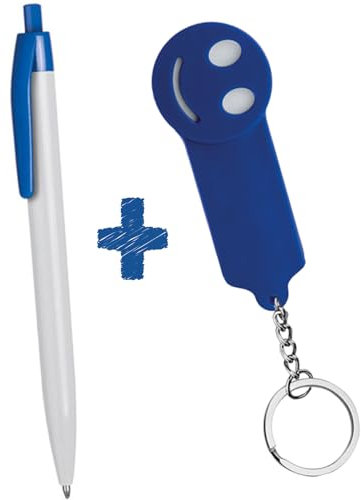 Hole Gadget ® | Penne Personalizzate + Portachiavi Personalizzati, Kit Convenienza Ideali come Gadget Personalizzati Promozionali per Aziende, Fiere ed Omaggio a Clienti, Matrimonio o Compleanno