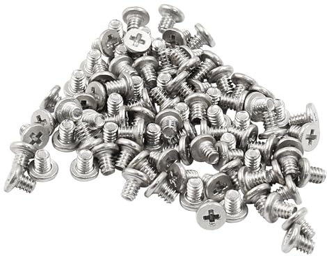 PHITUODA 100 viti a testa piatta rotonda M1,6 x 2 mm, in acciaio inox 304 Phillips Cross Drive vite hardware bulloni di fissaggio
