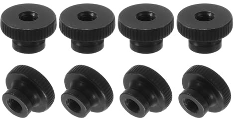uxcell Knurled Thumb Nuts, 8Pcs M6 Carbon Steel Nut High Head Through Hole for 3D Printer Part, Black