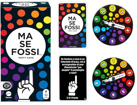 Mattel Games - Ma Se Fossi..., gioco per adulti con domande irriverenti per serate divertenti tra amici. Con carte e ruote segnapunti. Per 3-8 giocatori, versione italiana, HYB60