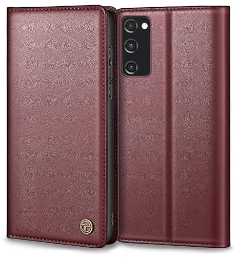 Thorhülle Handyhülle für Samsung Galaxy S20 FE Hülle, Premium Lederhülle Schutzhülle für Samsung S20 FE Hülle Wallet Kartenfach Standfunktion Klappbar Flip Case für Galaxy S20 FE Hülle, Weinrot